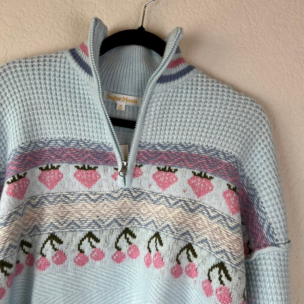 Women's Light Blue Patterned Sweater - image 3